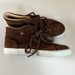 Janie And Jack Chukka Boot Sneaker Brown Leather Dress Shoes Suede Boys Size 3